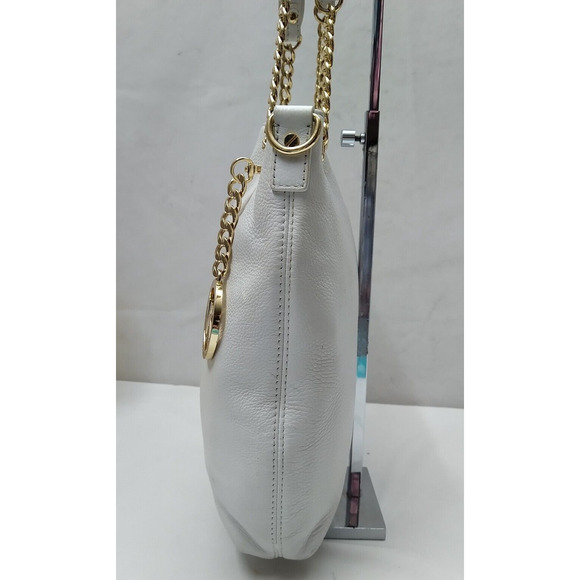Michael Kors White Pebbled Leather Chain Strap Shoulder Bag - Picture 3 of 13